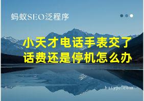 小天才电话手表交了话费还是停机怎么办