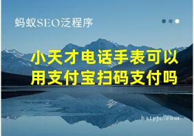 小天才电话手表可以用支付宝扫码支付吗