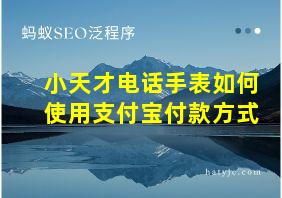 小天才电话手表如何使用支付宝付款方式