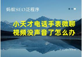 小天才电话手表微聊视频没声音了怎么办