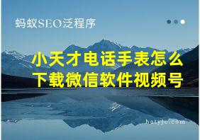 小天才电话手表怎么下载微信软件视频号