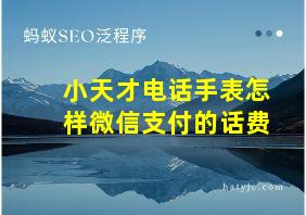 小天才电话手表怎样微信支付的话费