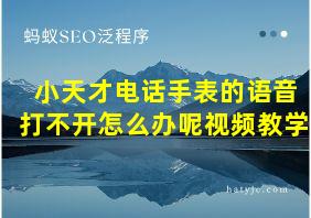 小天才电话手表的语音打不开怎么办呢视频教学