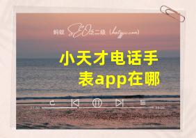 小天才电话手表app在哪