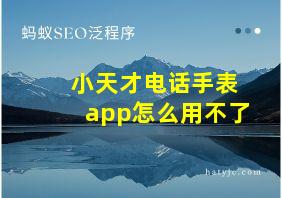 小天才电话手表app怎么用不了