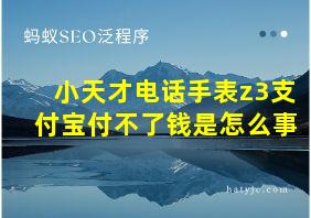 小天才电话手表z3支付宝付不了钱是怎么事