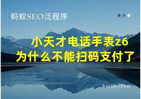 小天才电话手表z6为什么不能扫码支付了