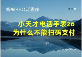 小天才电话手表z6为什么不能扫码支付