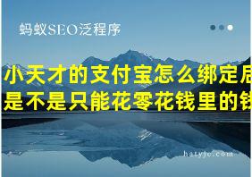 小天才的支付宝怎么绑定后是不是只能花零花钱里的钱