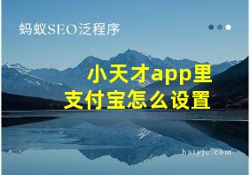 小天才app里支付宝怎么设置