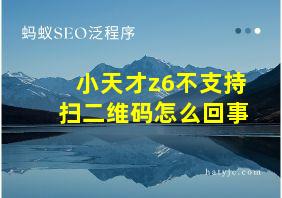 小天才z6不支持扫二维码怎么回事