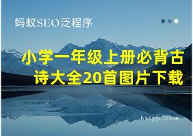 小学一年级上册必背古诗大全20首图片下载