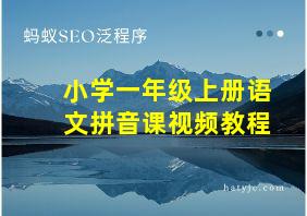 小学一年级上册语文拼音课视频教程