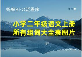 小学二年级语文上册所有组词大全表图片