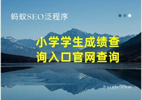 小学学生成绩查询入口官网查询