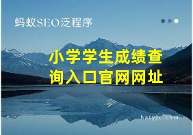 小学学生成绩查询入口官网网址