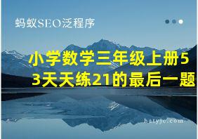 小学数学三年级上册53天天练21的最后一题