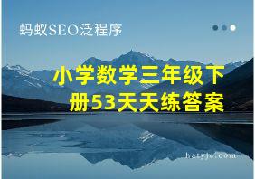 小学数学三年级下册53天天练答案