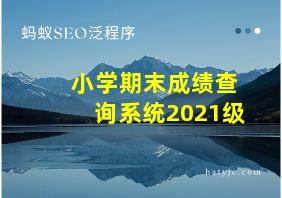 小学期末成绩查询系统2021级