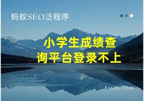 小学生成绩查询平台登录不上