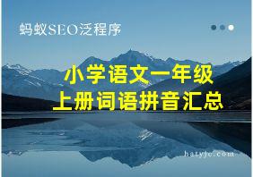 小学语文一年级上册词语拼音汇总