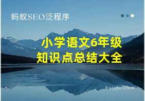 小学语文6年级知识点总结大全