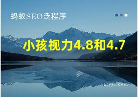 小孩视力4.8和4.7