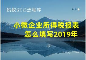 小微企业所得税报表怎么填写2019年