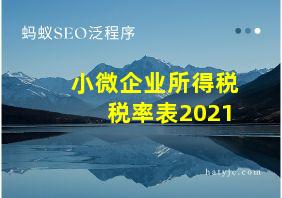 小微企业所得税税率表2021