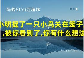 小明捉了一只小鸟关在笼子里,被你看到了,你有什么想法