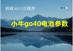 小牛go40电池参数