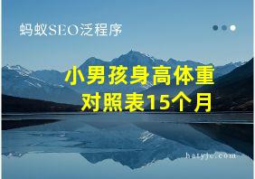 小男孩身高体重对照表15个月