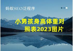 小男孩身高体重对照表2023图片