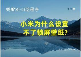 小米为什么设置不了锁屏壁纸?