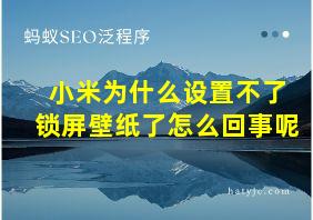 小米为什么设置不了锁屏壁纸了怎么回事呢