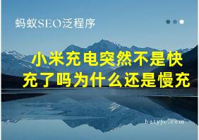 小米充电突然不是快充了吗为什么还是慢充