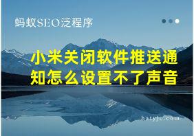 小米关闭软件推送通知怎么设置不了声音