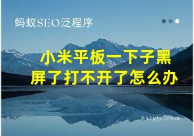 小米平板一下子黑屏了打不开了怎么办