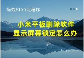 小米平板删除软件显示屏幕锁定怎么办