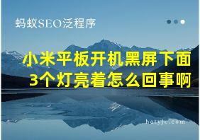 小米平板开机黑屏下面3个灯亮着怎么回事啊