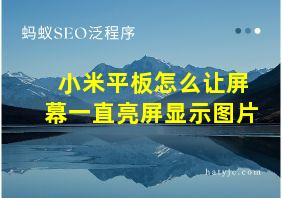 小米平板怎么让屏幕一直亮屏显示图片