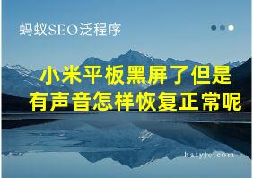 小米平板黑屏了但是有声音怎样恢复正常呢