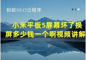 小米平板5屏幕坏了换屏多少钱一个啊视频讲解