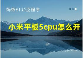 小米平板5cpu怎么开