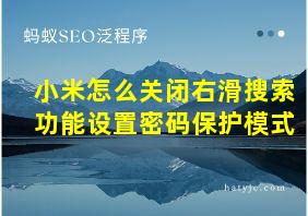 小米怎么关闭右滑搜索功能设置密码保护模式