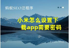 小米怎么设置下载app需要密码