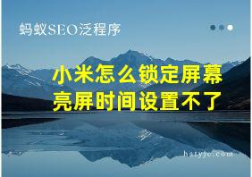 小米怎么锁定屏幕亮屏时间设置不了