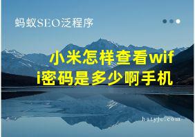 小米怎样查看wifi密码是多少啊手机