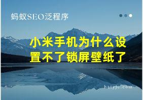 小米手机为什么设置不了锁屏壁纸了