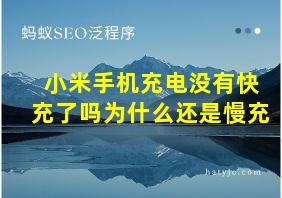 小米手机充电没有快充了吗为什么还是慢充